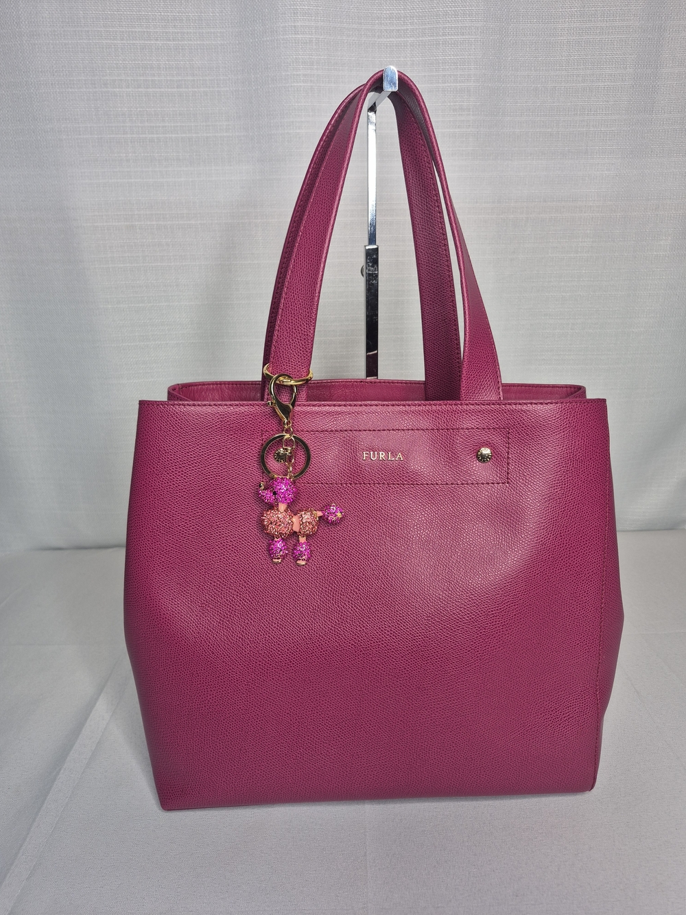 Furla Fuschia Pink Shoulder Tote Bag COA - Picture 3 of 15